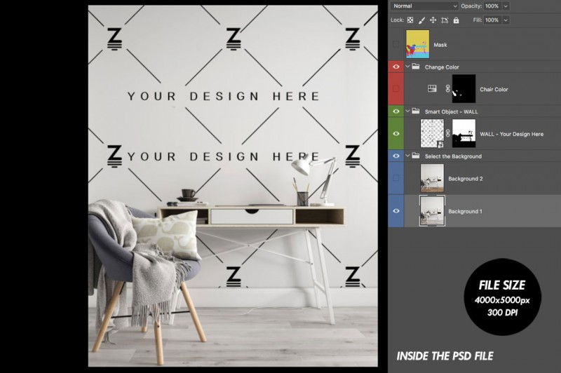 Interior Mockup to change the wall surface