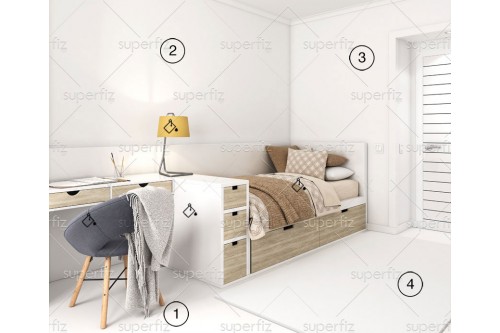 Mockup de Quarto Infantil para trocar a superfície da parede, chão e tapete