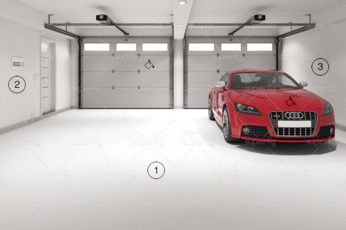 garage mockup floor wall