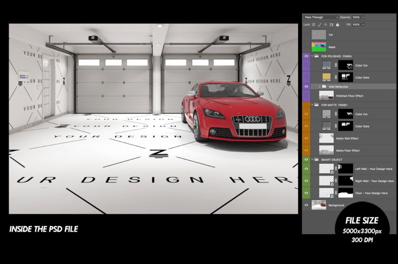 Garage Mockup to change the floor and wall surface