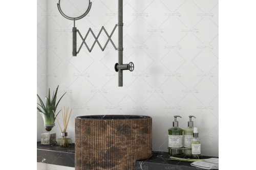 mockup bathroom blank wall