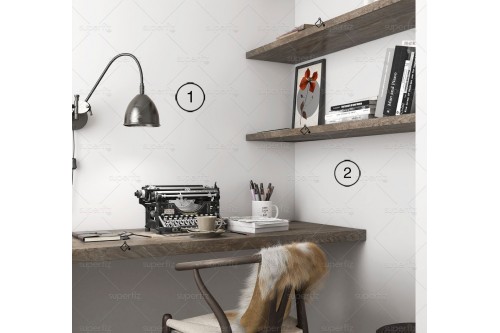 Mockup de Home Office para trocar a superfície da parede