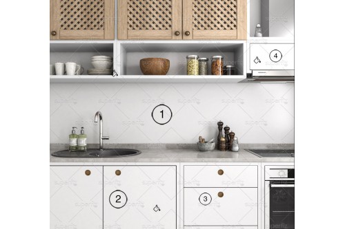 mockup de cozinha parede e armário
