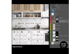 Mockup de Cozinha para trocar a superfície da parede e armário Mockup de Cozinha para trocar a superfície da parede e armário