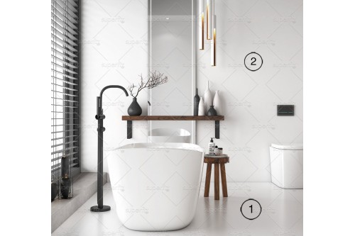 bathroom mockup floor and wall