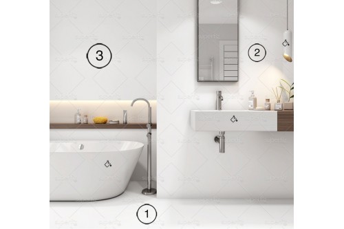 bathroom mockup blank wall and floor