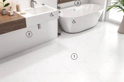 bathroom mockup blank wall and floor