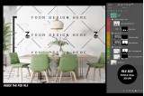 Mockup de Comedor para cambiar la superficie de la pared y suelo