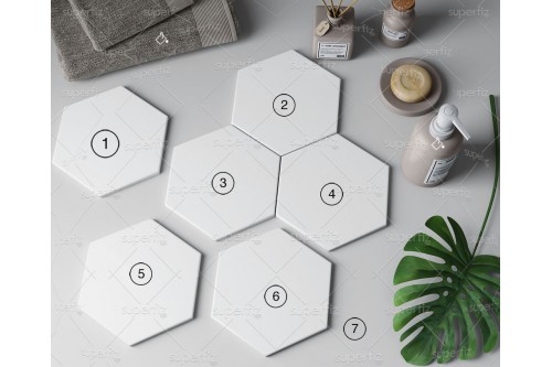ceramic hexagon tile mockup