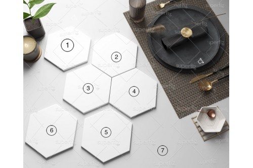 Mockup de Azulejo Hexagonal