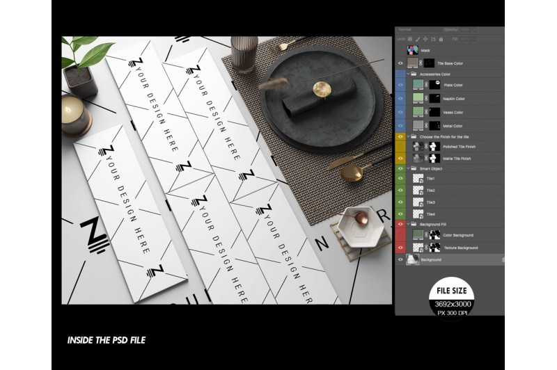 Parquet Ceramic Tile Mockup