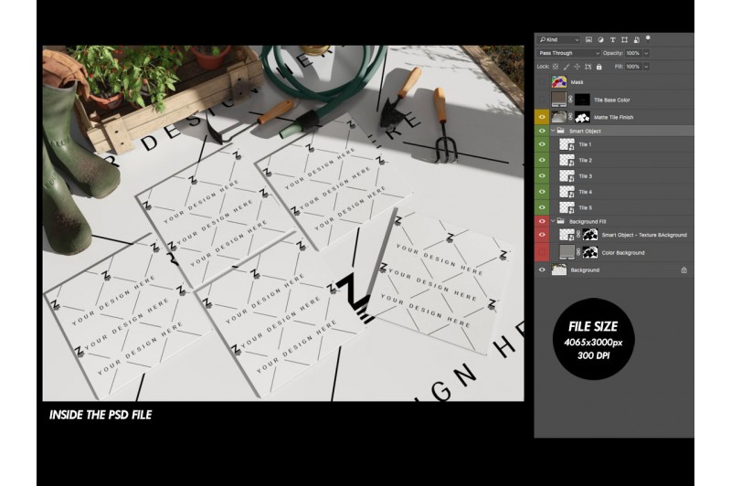 Square Ceramic Tile Mockup - Outdoor