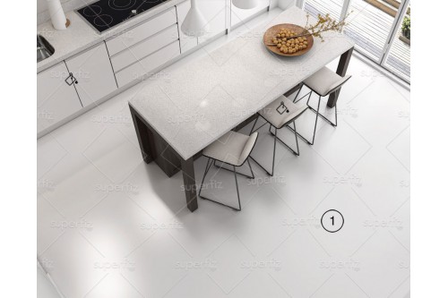 mockup cocina suelo blanco