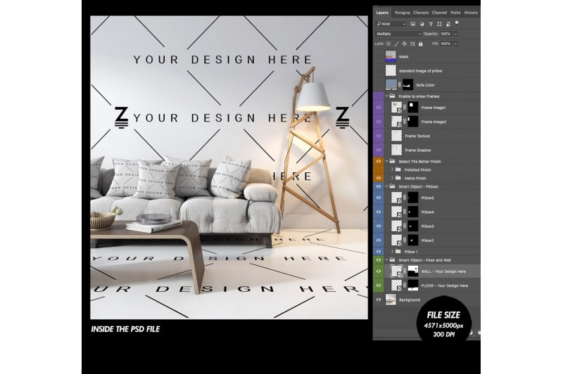 Interior Mockup to change the floor and wall surface