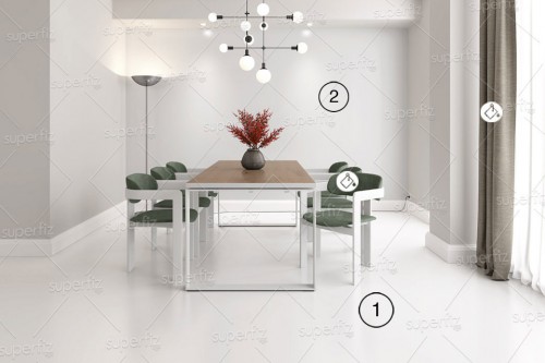 dining room mockup floor wall