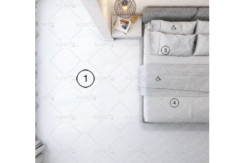 mockup de suelo de dormitorio