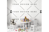 kids mockup blank wall