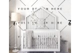 baby room mockup blank wall