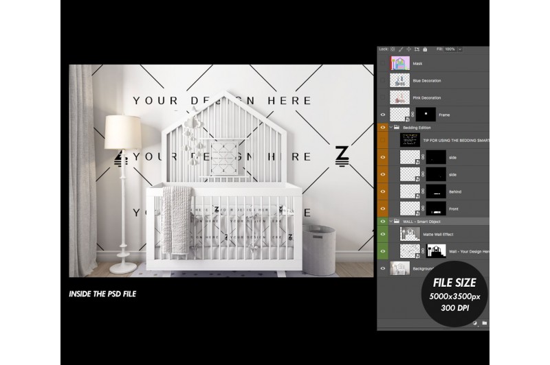 Baby room Mockup to change the wall surface SM114-2