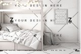 Mockup de Quarto Infantil para trocar a superfície da parede SM114-3