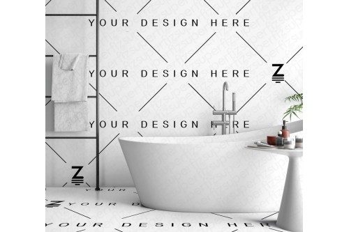 mockup de parede e chão de banheiro