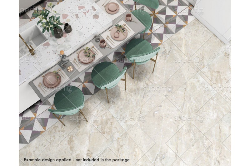 Kitchen Mockup to change the floor and island surface SM115