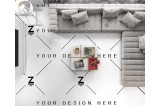mockup de salón con suelo blanco mockup de salón con suelo blanco