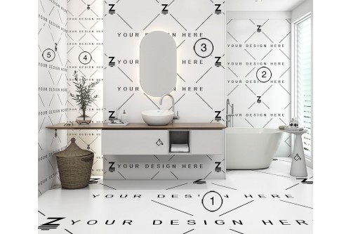 bathoom wall floor mockup