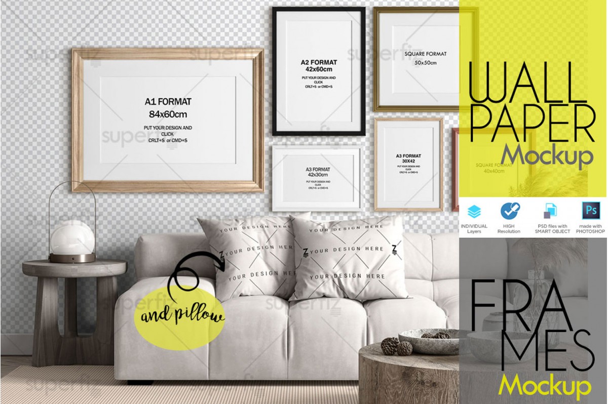 Mockup de Parede &amp; Quadros SM110S