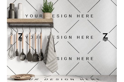 mockup de pared de cocina