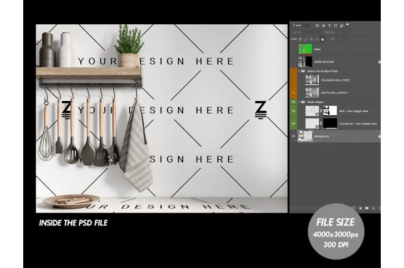 psd mockup cocina