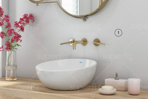 Bathroom mockup blank wall