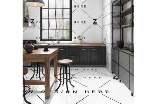 industrial kitchen mockup