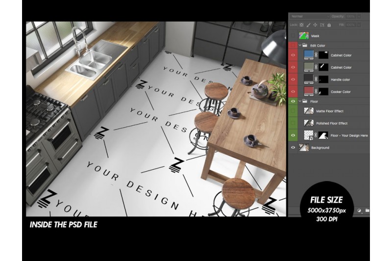psd mockup clipping floor
