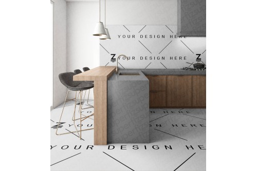 Mockup de Cocina para cambiar la superficie del suelo y pared SM170