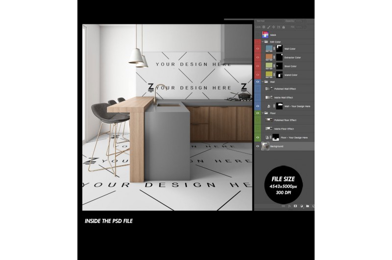 mockup psd chão branco