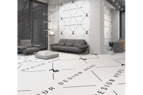 commercial space mockup floor and wall
