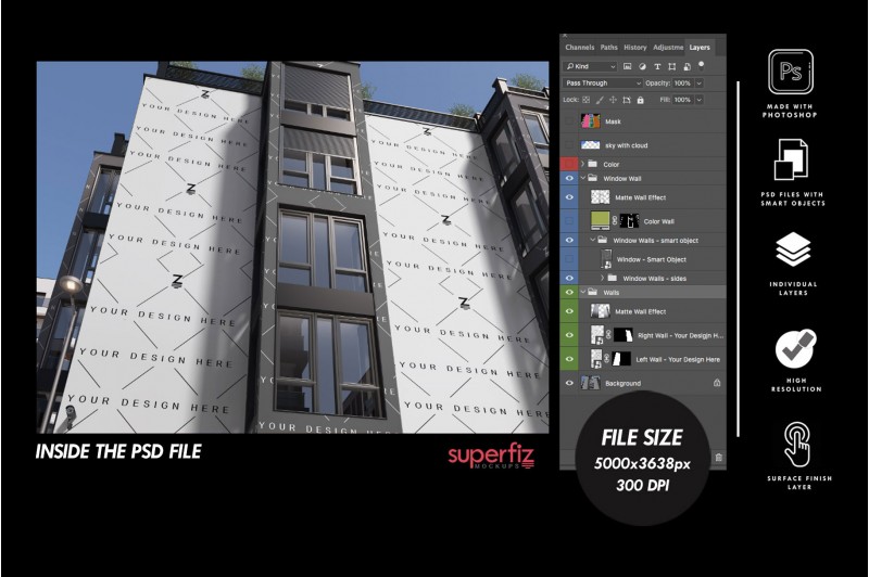 plantilla de fachada