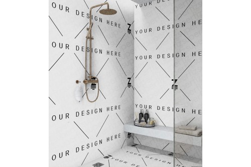 mockup de parede de ducha
