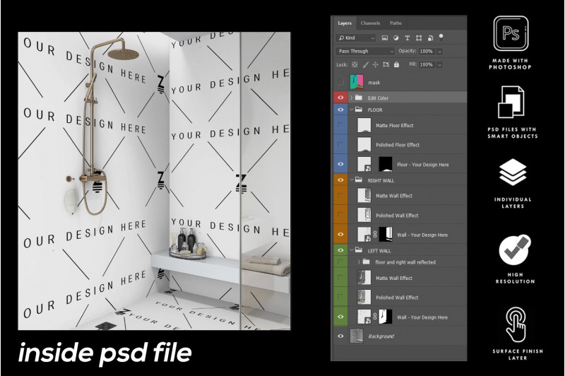 mockup psd ducha