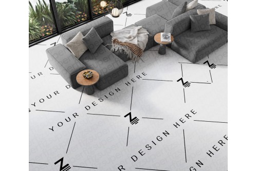mockup de salon para cambiar el suelo
