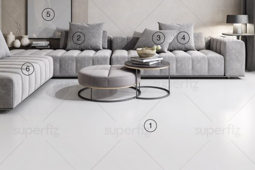 Mockup de Salón para cambiar la superficie del suelo y cojín