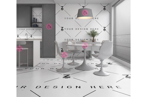 mockup para cambiar suelo y pared de comedor