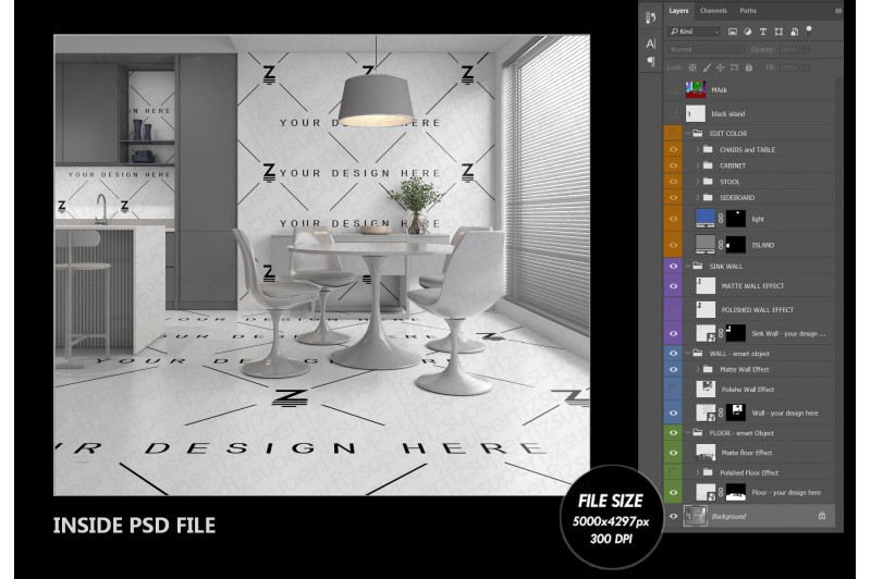 editable floor and wall