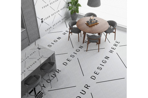 ceramic tile kitchen mockup