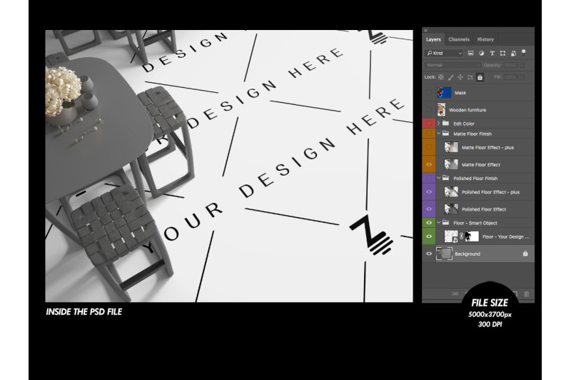 dining scene psd mockup