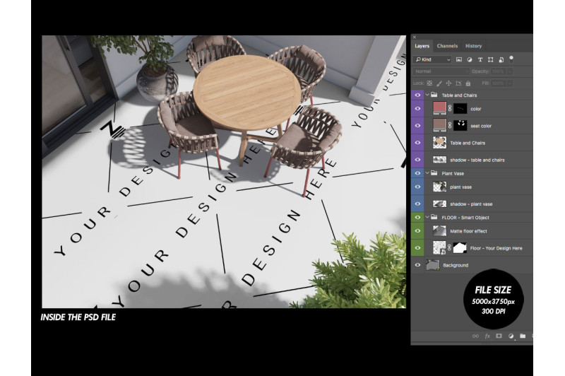 mockup psd para visualizar suelo
