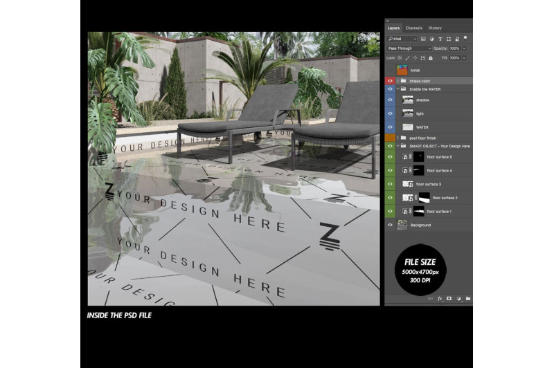 escena de piscina 3d