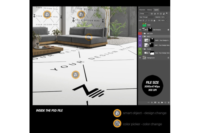 psd mockup modifiable floor