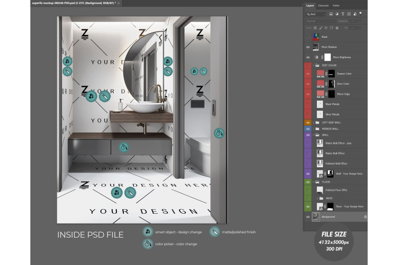 Herramientas de diseño de interiores para probar azulejos